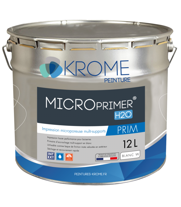 Krome MicroPrimer H2o Peinture d'Impression Microporeuse Multi-supports Intérieur et Extérieur