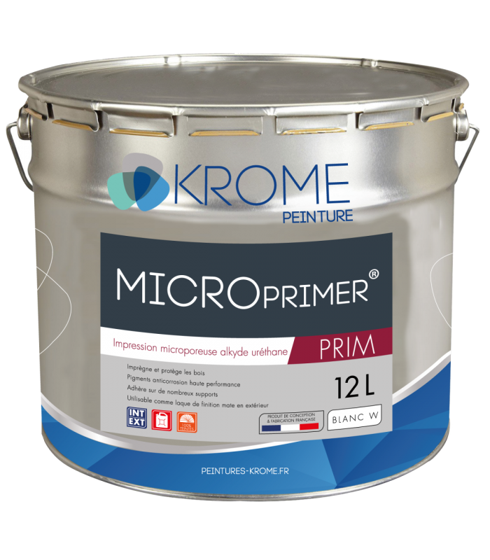 Krome MicroPrimer Peinture d'Impression Microporeuse et Antirouille - Intérieur et Extérieur