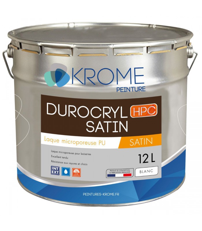 Krome Durocryl Satin Laque Microporeuse pour Boiseries Intérieures et Extérieures