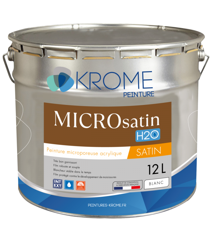 Peinture Microporeuse Intérieur et Extérieur - Microsatin H2O Krome - Satiné
